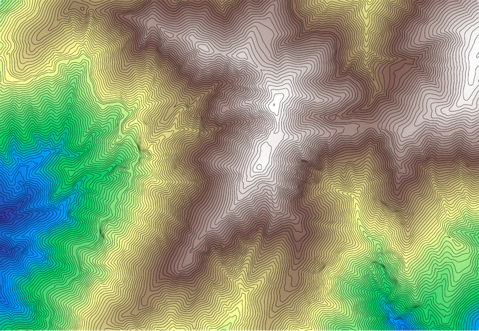 Contours over San Gabriel Mts