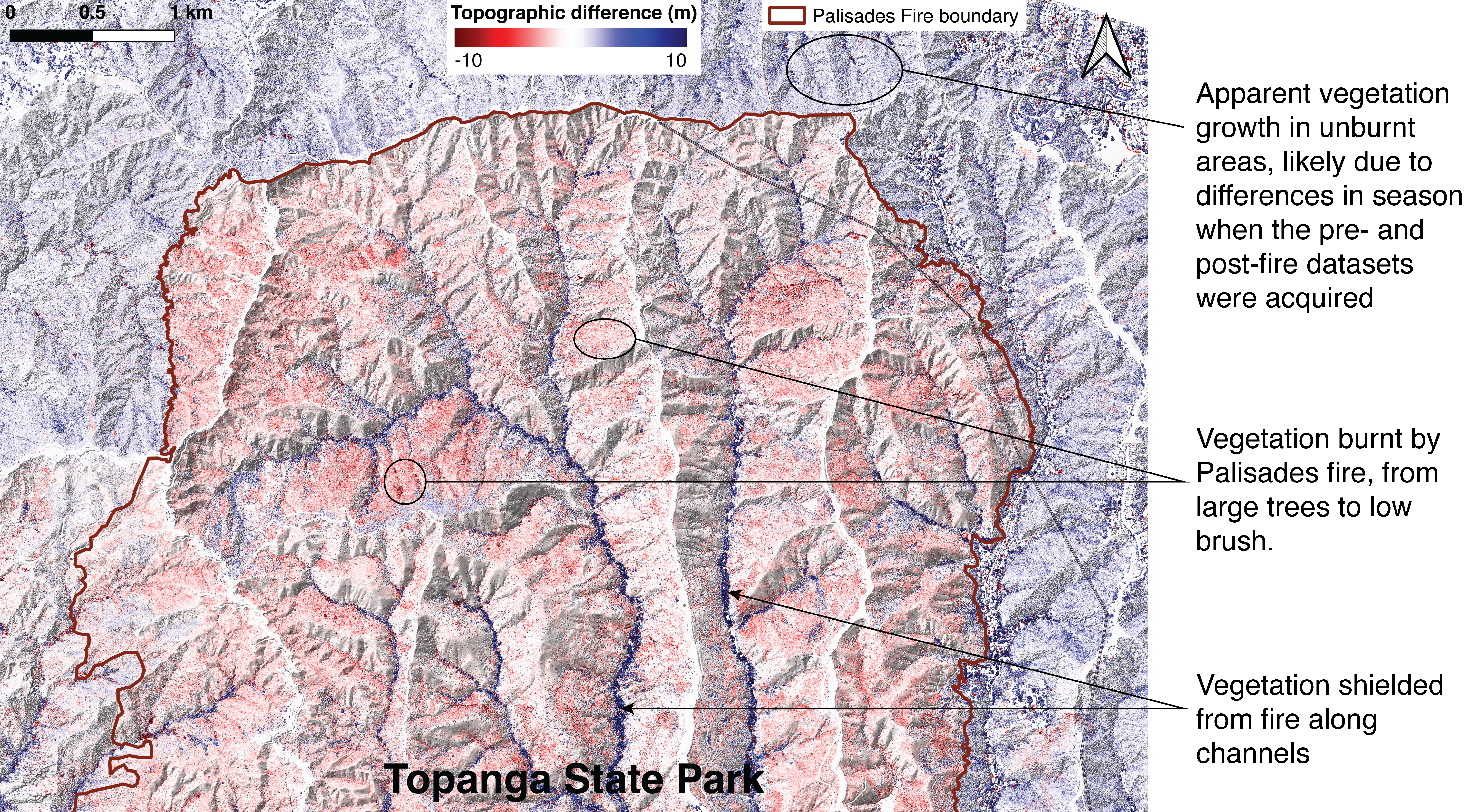 Topanga State Park differencing results