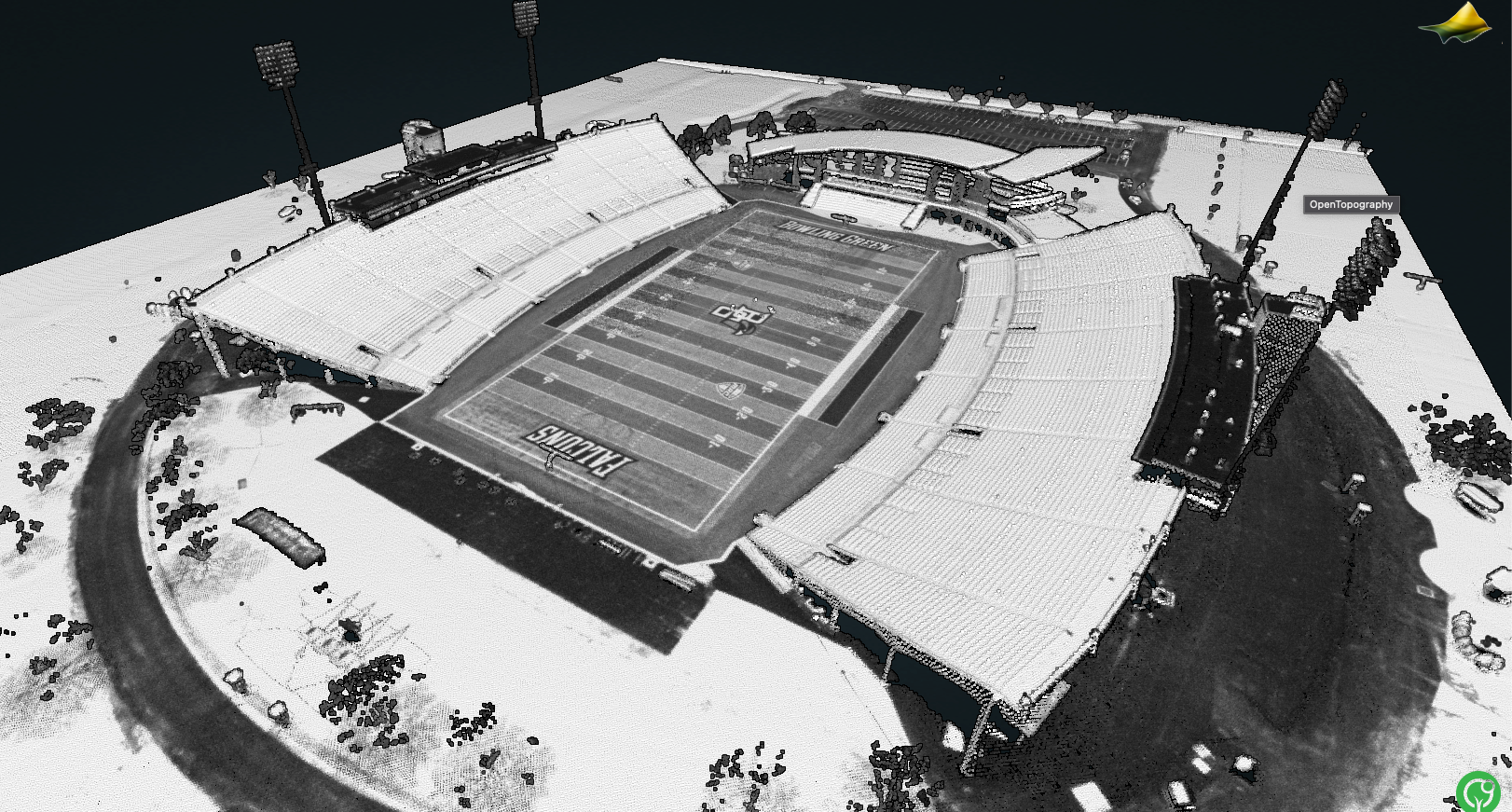 Lidar intensity of stadium